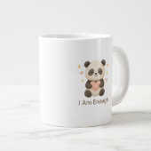 Cute Bear with Pink Heart — I Am Enough mug ジャンボコーヒーマグカップ (正面右)
