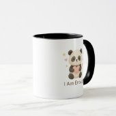 Cute Bear with Pink Heart — I Am Enough mug マグカップ (正面右)