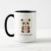 Cute Bear with Pink Heart — I Am Enough mug マグカップ (左)