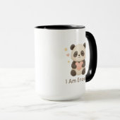 Cute Bear with Pink Heart — I Am Enough mug マグカップ (正面右)