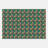 cute bear Wrapping Paper Flat Sheet Set of 3 ラッピングペーパーシート (正面2)