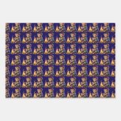 cute bear Wrapping Paper Flat Sheet Set of 3 ラッピングペーパーシート (正面)