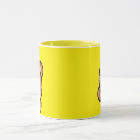 Cute Bear Yellow Mug | Kawaii Coffee Cup マグカップ (中央)