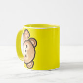 Cute Bear Yellow Mug | Kawaii Coffee Cup マグカップ (正面左)