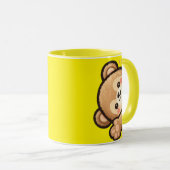 Cute Bear Yellow Mug | Kawaii Coffee Cup マグカップ (正面右)