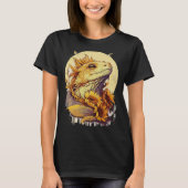 Cute Bearded Dragon Sunflower Reptile Lizard Tシャツ (正面)