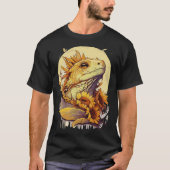 Cute Bearded Dragon Sunflower Reptile Lizard Tシャツ (正面)