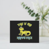 Cute Bearded Dragon This Is My Happy Face Bearded  ポストカード (スタンド正面)