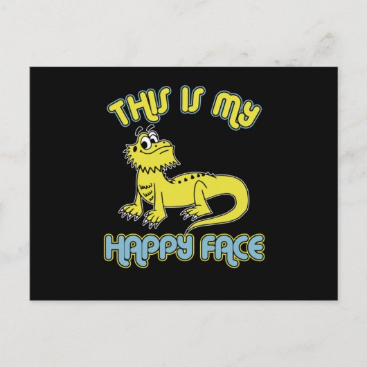 Cute Bearded Dragon This Is My Happy Face Bearded  ポストカード (正面)