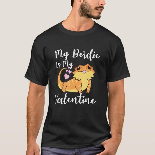 Cute Bearded Dragon Valentines Day Beardie Reptile Tシャツ (正面)
