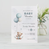 Cute bearly can wait baby shower invitation 招待状 (スタンド正面)