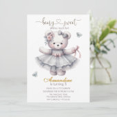 Cute bearly sweet  girl birthday  Invitation 招待状 (スタンド正面)