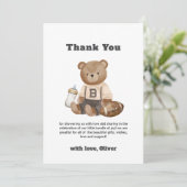 Cute Bearly Wait Football Sport Boy Baby Shower サンキューカード (スタンド正面)