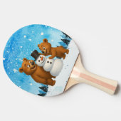 cute bears building a snowman 卓球ラケット (横)