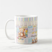 Cute bears, chicks, pastel bunnies コーヒーマグカップ (左)