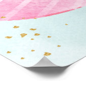 Cute Bears Twins Boy Girl Baby Shower Welcome Sign ポスター (角)