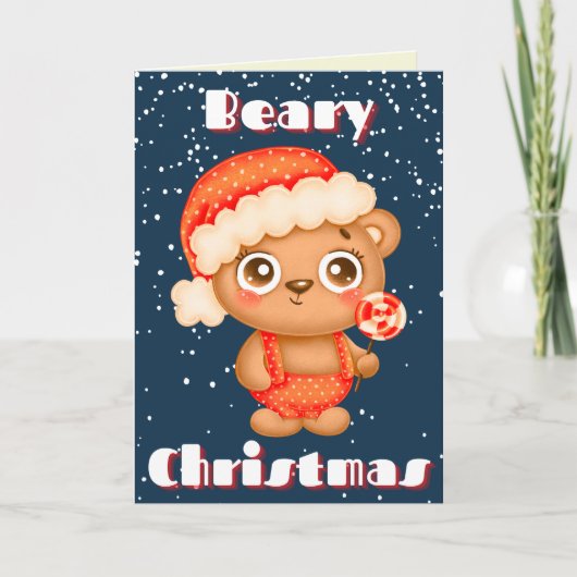Cute Beary Christmas Card カード (正面)