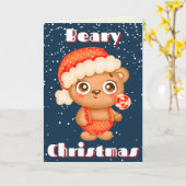 Cute Beary Christmas Card カード (黄色い花)