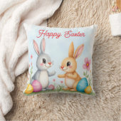 Cute Beautiful Easter Bunnies Modern Collection クッション (ブランケット)