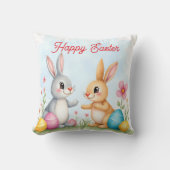 Cute Beautiful Easter Bunnies Modern Collection クッション (正面)