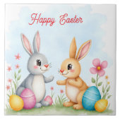 Cute Beautiful Easter Bunnies Modern Collection タイル (正面)