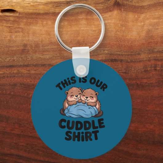 Cute Beaver Couple This Is Our Cuddle  キーホルダー (正面)