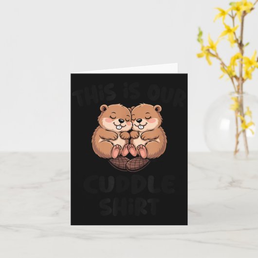 Cute Beaver This Is Our Cuddle  カード (黄色い花)