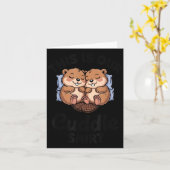 Cute Beavers Holding Hands This Is Our Cuddle  カード (黄色い花)