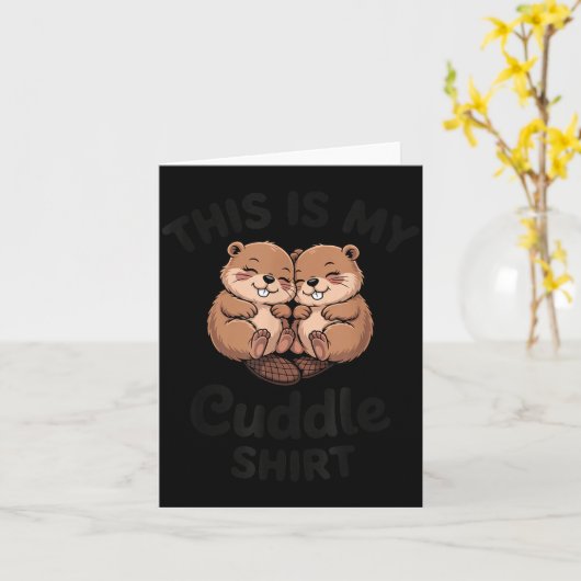 Cute Beavers This Is My Cuddle  カード (黄色い花)