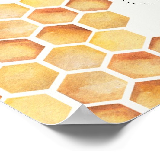 Cute Bee and Sunflower Baby shower ポスター (角)