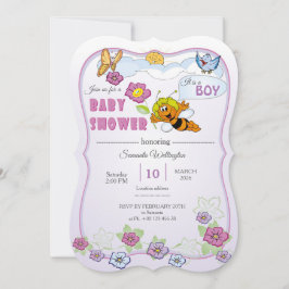 Cute Bee Baby Shower Invitation. It is a boy! 招待状