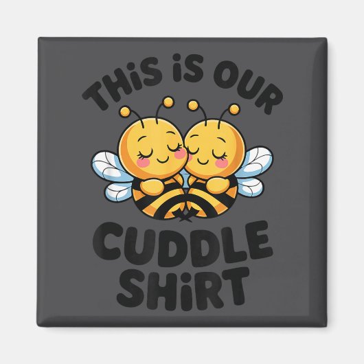 Cute Bee Couple Cuddle Funny Romantic  マグネット (正面)