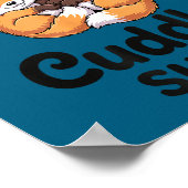 Cute Bee Couple Snuggle Cuddle  ポスター (角)