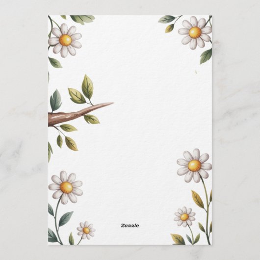 Cute Bee & Daisy Baby Shower Invitation 招待状 (裏面)