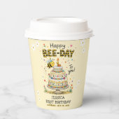 Cute Bee Day Birthday | Bumble Bee First Birthday 紙コップ (正面)