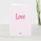 Cute Bee Fluffy Pink Love Heart Balloon Design カード (裏面)