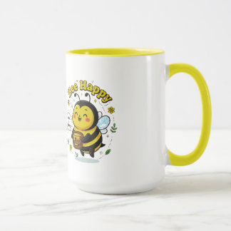 Cute Bee Happy Illustration - Sweet as Honey Desig マグカップ