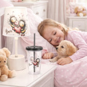 Cute Bee Holding Heart アクリルタンブラー