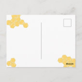 Cute Bee ‘Just Buzzing By!’ Honeycomb Postcard ポストカード (裏面)