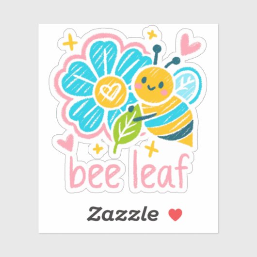 Cute Bee Leaf Floral for Teacher appreciation シール (シート)