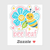 Cute Bee Leaf Inspirational Floral Teacher Art シール (シート)