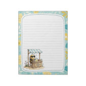Cute Bee Lemonade Stand Full Page Lined Stationery ノートパッド (回転)