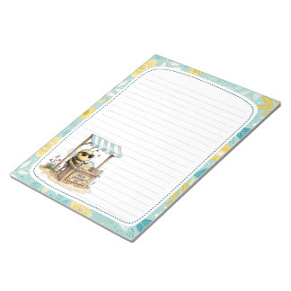 Cute Bee Lemonade Stand Full Page Lined Stationery ノートパッド