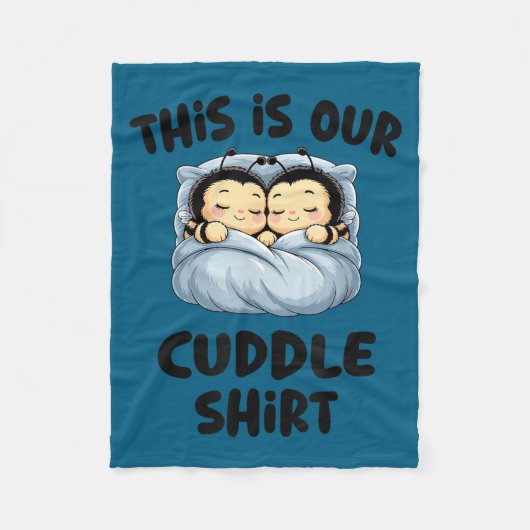 Cute Bee Lovers This Is Our Cuddle  フリースブランケット (正面)