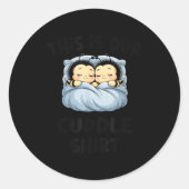 Cute Bee Lovers This Is Our Cuddle  ラウンドシール (正面)