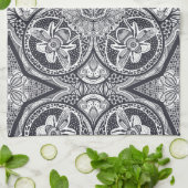 Cute Bee Mandala Hand-Drawn キッチンタオル (折り畳み)