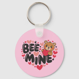Cute Bee Mine Teddy Bear Valentine's Day キーホルダー