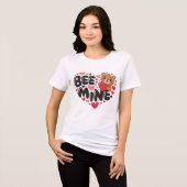 Cute Bee Mine Teddy Bear Valentine's Day トライブレンドＴシャツ (正面全面)