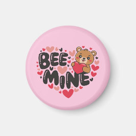 Cute Bee Mine Teddy Bear Valentine's Day マグネット