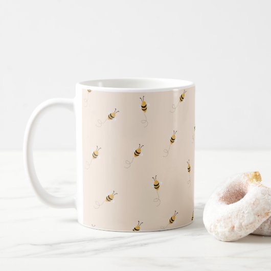 Cute Bee Pattern Mug Design  コーヒーマグカップ (ドーナツ)